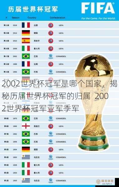 2002世界杯冠军是哪个国家，揭秘历届世界杯冠军的归属  2002世界杯冠军亚军季军